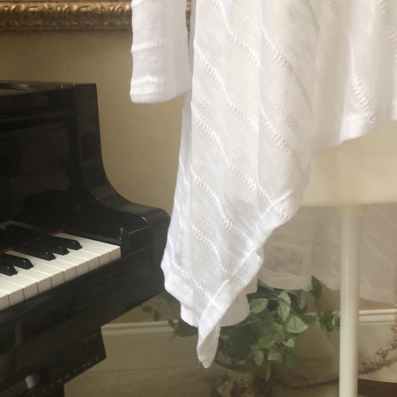 Cupio Lightweight Open Front High Low Flowy White Knit Cardigan Women’s Small - Picture 6 of 16